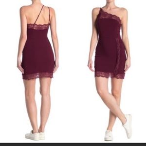 Free People INTIMATELY Premonitions Slip Mini Dress BURGUNDY WINE BODYCON Dress